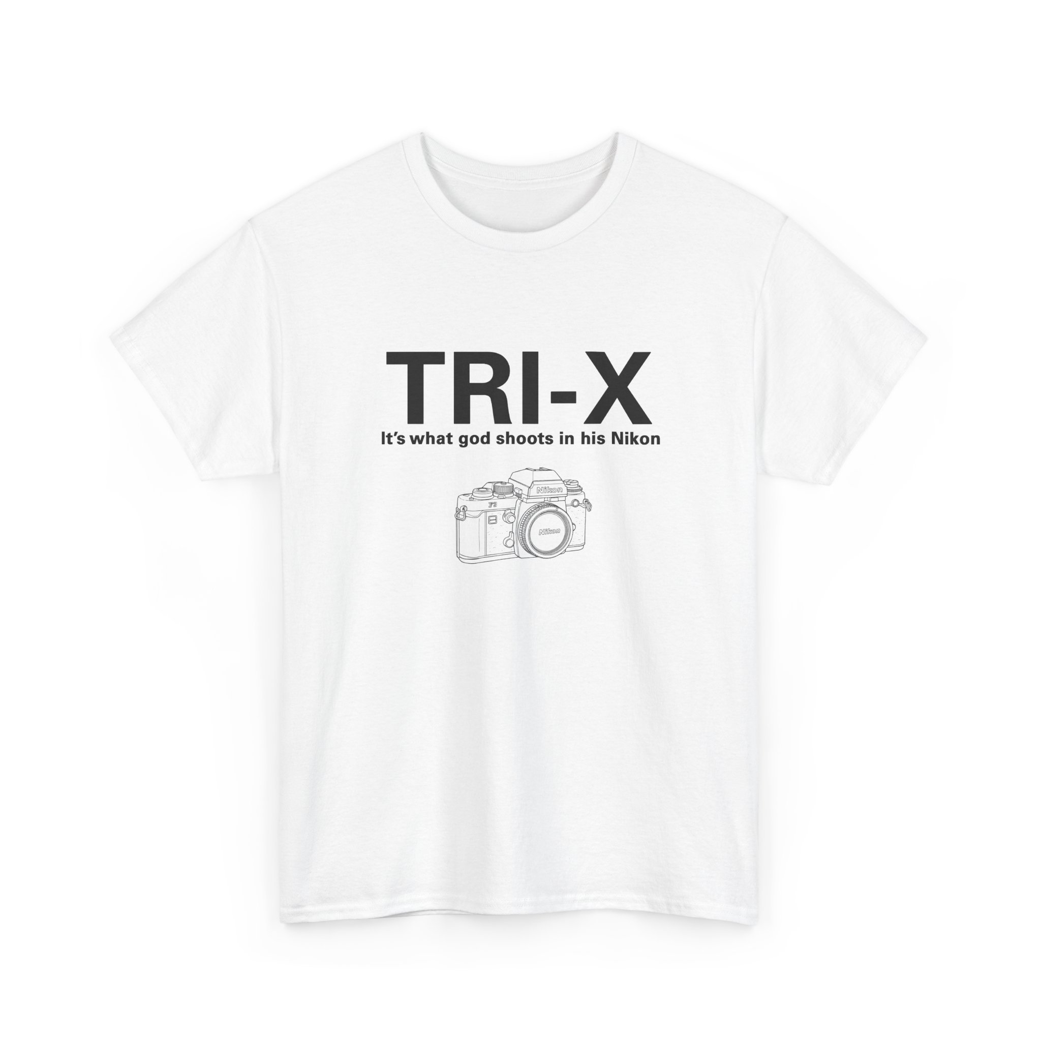TRI-X Film Photography Tee — “It’s what god shoots in his Nikon” Camera Shirt - Image 2